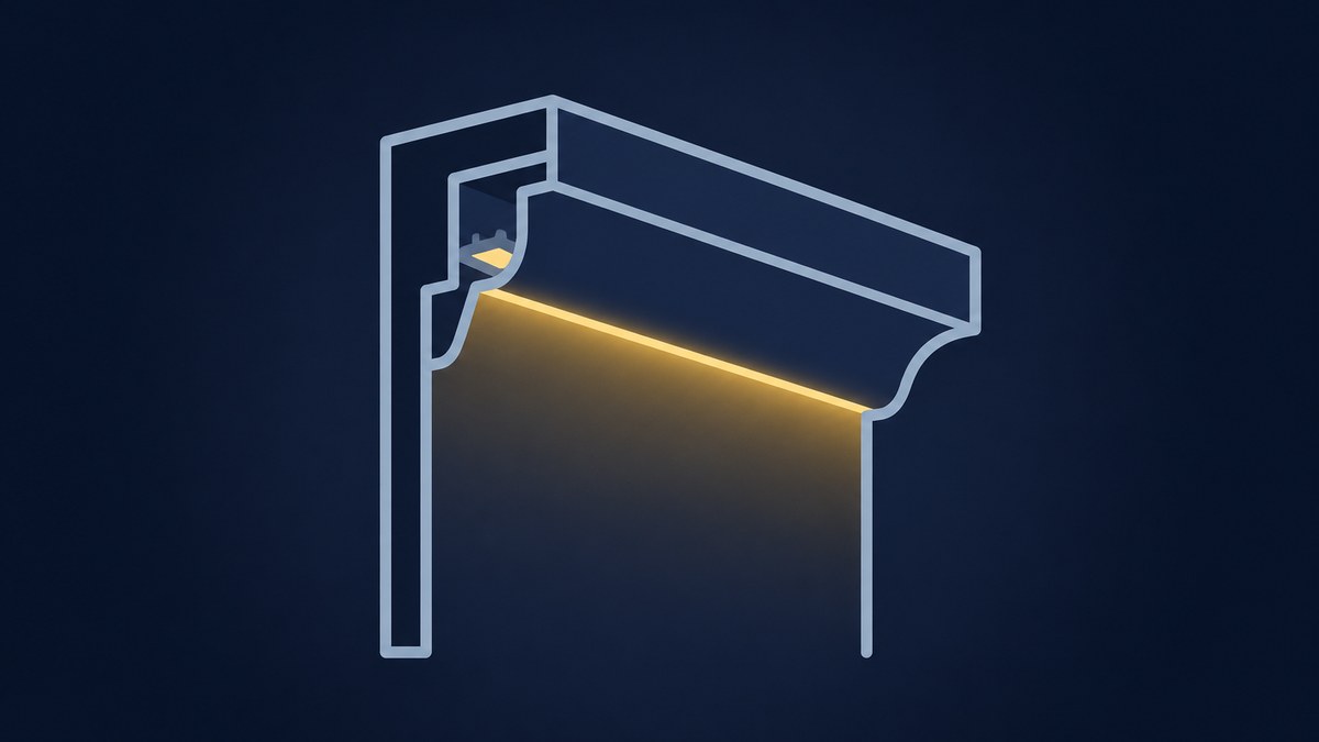 Fita LED com perfil embutido em gesso (inclui corte) — Pro Service